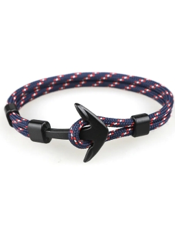 Bracelet Ancre Marine Bleu et Noir – Esprit Nautique & Tendance