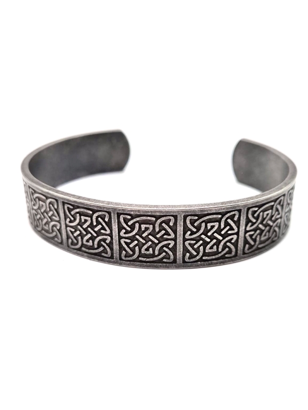 Bracelet Viking Gravé en Acier Titane – Tissage de Force