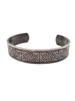 Bracelet Viking Croix Médiévales – Acier Titane Ajustable