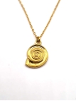 Collier Enfant Coquillage Spirale Doré – Bijou Original en Acier Inoxydable