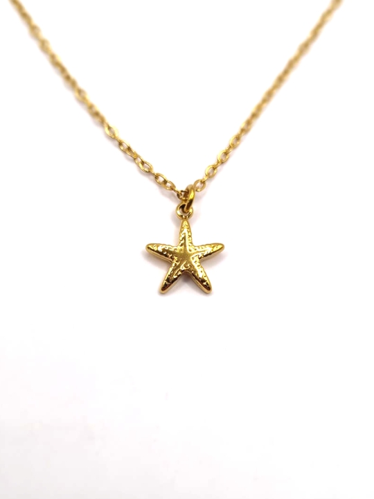 Collier Enfant Étoile de Mer Dorée – Bijou Marin en Acier Inoxydable