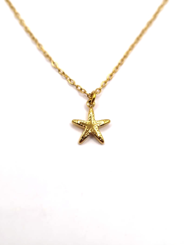 Collier Enfant Étoile de Mer Dorée – Bijou Marin en Acier Inoxydable