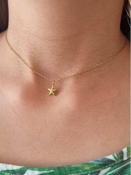 Collier Enfant Étoile de Mer Dorée – Bijou Marin en Acier Inoxydable