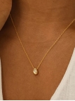 Collier Goutte Dorée & Zirconium – Élégance Discrète en Acier Inoxydable