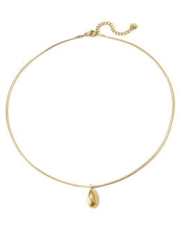 Collier Goutte Lisse Dorée – Élégance Minimaliste en Acier Inoxydable
