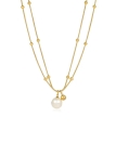 Collier Double Rang Doré & Perle – Élégance Raffinée en Acier Inoxydable