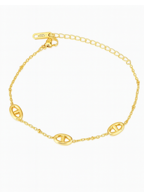Bracelet Acer inoxydable Doré – Maillons Ovales Ajourés