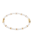 Bracelet Bambou Blanc – Jonc Chic en Résine Blanche et Acier Doré