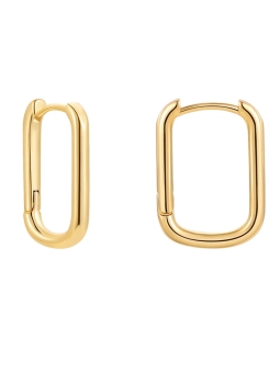 Créoles Rectangle Dorées – Style Minimaliste en Acier Inoxydable
