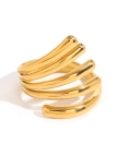 Bague Dorée Multibrins – Élégance Sculpturale en Acier Inoxydable