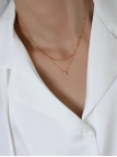 Collier Double Chaîne & Zircon Doré – Élégance Minimaliste en Acier Inoxydable
