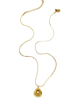 Collier Coquillage Doré & Nacre – Trésor Subtil de l’Océan