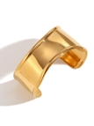 Bracelet Manchette Large Doré en Acier Inoxydable – Design Sculptural & Élégant