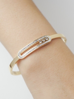 Bracelet Fin Doré & Strass – Design Épuré avec Détail Moderne