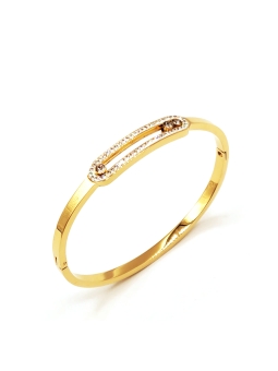 Bracelet Fin Doré & Strass – Design Épuré avec Détail Moderne