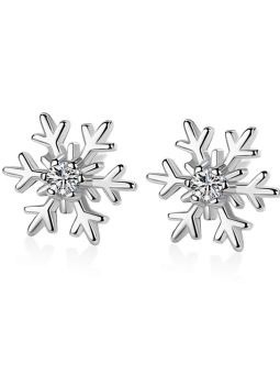 Boucles d’Oreilles Flocon & Zircon – Argent 925