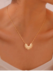 Collier Soleil Rayonnant – Doré en Acier Inoxydable