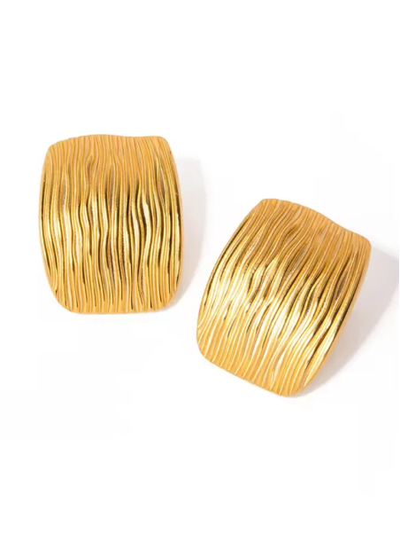 copy ofcopy ofBoucles d’Oreilles Martelées Doré en Acier Inoxydable – Design Organique Élégant