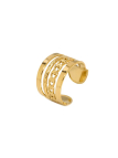 Bague Ouverte Motif Chaîne en Plaqué Or 18k – Bague Ajustable Design Moderne