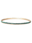 Bracelet Fin Élastique Doré avec Cristaux Verts profond – Fraîcheur & Élégance