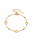 Bracelet Trèfle Doré Plaqué Or 18K – Bracelet Chaîne Élégant et Intemporel