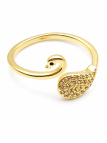 Bague cygne dorée sertie de pierres – plaqué or 18K ajustable