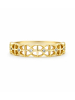Bague ajourée géométrique pierres brillantes dorée plaquée or 18K
