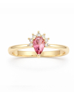 Bague Pierre Rose Poire dorée plaquée or 18K – Élégance fine et éclat romantique
