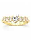 Bague cœur scintillant et pierres éclatantes plaquée or 18K – Élégance romantique