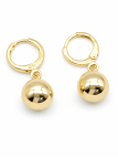 Boucles d’Oreilles Créoles Boule Plaqué Or 18K