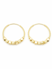 Créoles Perles Texturées Plaqué Or 18K – Boucles d’Oreilles Élégantes et Modernes