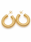 Boucles d’Oreilles Créoles Texturées Plaqué Or 18K – Anneaux Torsadés Chic et Tendance