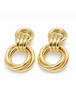 Boucles d’Oreilles Anneaux Entrelacés Plaqué Or 18K – Créoles Design Doré Élégant