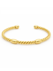 Bracelet Jonc Torsadé 60 mm Plaqué Or 18K – Manchette Corde Dorée Élégante