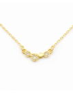 Collier géometrique Plaqué Or 18K – Pendentif 20 mm Cristaux & Chaîne 45 cm