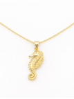 Collier Hippocampe Plaqué Or 18K – Pendentif Marin 20 mm & Chaîne 45 cm