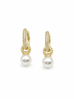 Boucles d’Oreilles Créoles Perle Élégante Doré Plaqué Or