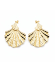 Boucles d’Oreilles Coquillage Martelé Doré Plaqué Or