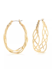Boucles d’Oreilles Créoles Entrelacées Dorées Plaqué Or