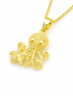 Collier Poulpe Marin Doré Plaqué Or 18K – Pendentif 25 mm