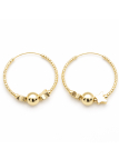 Créoles Perle & Étoile Dorées Plaqué Or 18K – Diamètre 30 mm