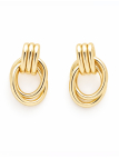 Boucles d’Oreilles Anneaux Entrelacés Dorées Plaqué Or 18K – Hauteur 30 mm