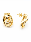 Boucles d’Oreilles Entrelacées Volumes Dorées Plaqué Or 18K – Hauteur 25 mm